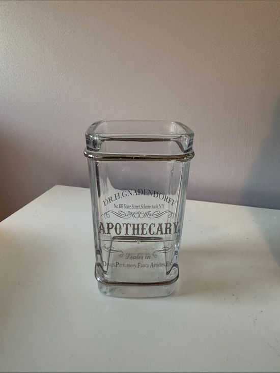 Other - Apothecary Glass Jar with Vintage Label